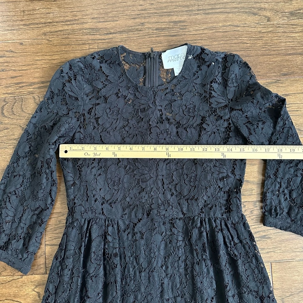 Anthropologie Mare Mare Persephone Black Lace Mini Dress Size Small - Picture 3 of 11